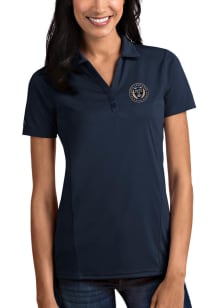 Antigua Philadelphia Union Womens Navy Blue Tribute Short Sleeve Polo Shirt