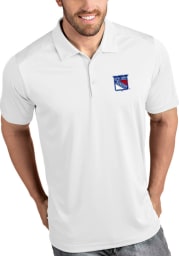 Antigua New York Rangers Mens White Tribute Short Sleeve Polo