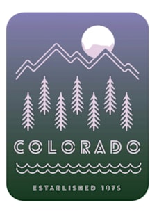 Colorado Mountain Trees Stickers - Purple