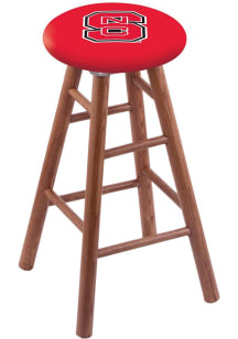 NC State Wolfpack Round Cushion Oak Pub Stool - Brown
