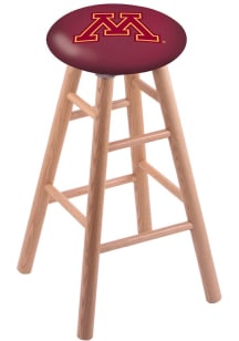 Brown Minnesota Golden Gophers Round Cushion Oak Pub Stool