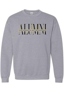 Michigan Wolverines Mens Grey Classic Alumni Long Sleeve Crew Sweatshirt
