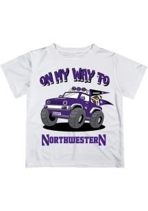 Toddler Northwestern Wildcats White Vive La Fete On My Way Short Sleeve T-Shirt