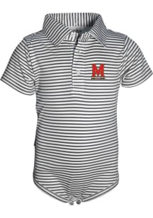 Baby Charcoal Maryland Terrapins Carson Striped Short Sleeve One Piece Polo