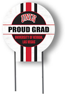 UNLV Runnin Rebels KH Sports Fan 20x20 Circle Yard Sign with Stakes Proud Grad Yard Sign - White