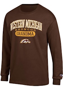 Champion Western Michigan Broncos Brown Pill Box Grandma Jersey Long Sleeve T Shirt
