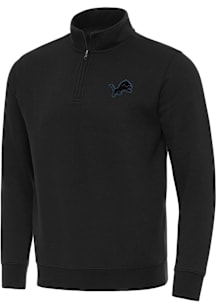 Antigua Detroit Lions Mens Black Victory Long Sleeve Qtr Zip Pullover