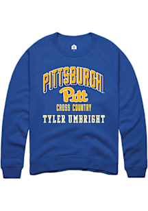 Tyler Umbright Rally Mens Blue Pitt Panthers NIL Arch Logo Player Crew