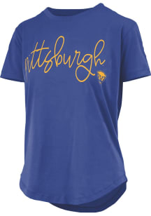 Pitt Panthers Blue Pressbox Alexandra Short Sleeve T-Shirt