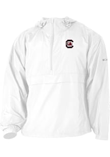 Columbia South Carolina Gamecocks Mens White Heat Seal Prodigy Long Sleeve Qtr Zip Pullover