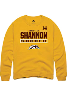 Christian Shannon Western Michigan Broncos Mens Gold NIL Stacked Box Player Crew