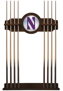 Brown Northwestern Wildcats Solid Wood Cue Rack Pool Cue