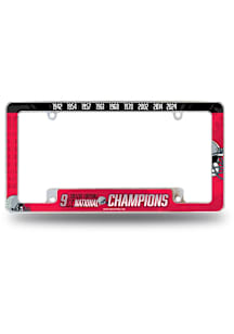 Ohio State Buckeyes 9x Champs All Over Chrome License Plate Frame - Silver