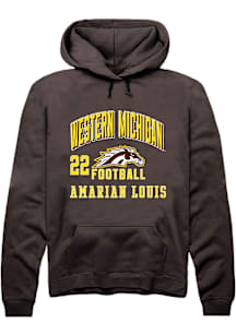 Amarian Louis Western Michigan Broncos Mens Brown Football NIL Arch Logo Player Hood
