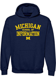 Mens Navy Blue Michigan Wolverines School of Information Hooded Sweatshirt
