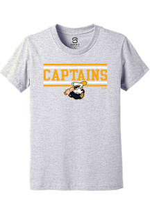 Summit Sportswear Lake County Captains Youth Grey Double Bar Short Sleeve T-Shirt