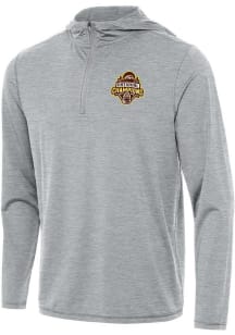 Mens Western Michigan Broncos Grey Antigua 2025 Hockey National Champions Tidy Qtr Zip Pullover