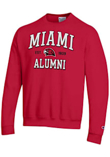 Champion Miami RedHawks Mens Red Est Alumni Powerblend Long Sleeve Crew Sweatshirt