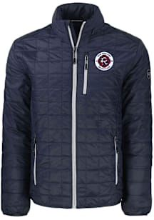 Cutter and Buck New England Revolution Mens Navy Blue Rainier PrimaLoft Medium Weight Jacket