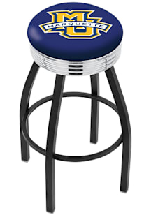 Marquette Golden Eagles 3 Ring Chrome Seat Pub Stool - Black