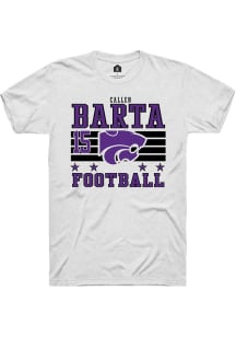 Callen Barta Rally Mens White K-State Wildcats NIL Striped Player T Shirt