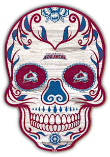 Colorado Avalanche 12" Sugar Skull Sign - Maroon