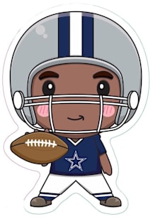 Dallas Cowboys 3in Football Player Stickers - Blue