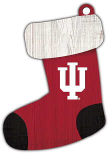 White Indiana Hoosiers Stocking Ornament