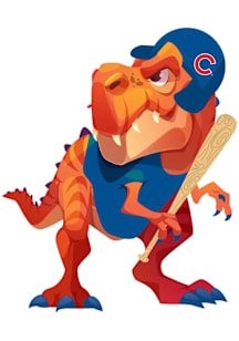 Chicago Cubs 3in Tyrannosaurus Stickers - Red