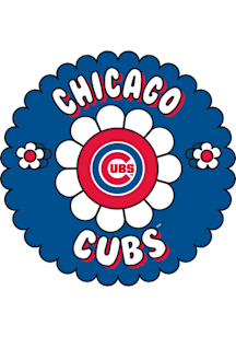 Chicago Cubs 3in Groovy Flower Stickers - Red