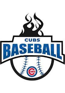 Chicago Cubs 3in Baseball Flames Stickers - Red