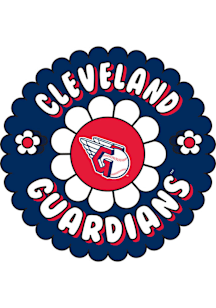 Cleveland Guardians 3in Groovy Flower Stickers - Navy Blue