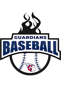Cleveland Guardians 3in Baseball Flames Stickers - Navy Blue