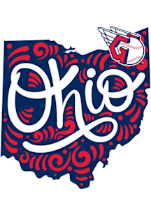 Cleveland Guardians 3in State Name Stickers - Navy Blue