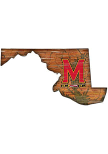 Red Maryland Terrapins 12in State Cutout Sign