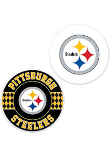 Pittsburgh Steelers Argyle and Logo Car Coaster - Black