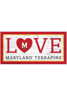 Red Maryland Terrapins 6X12 Love Sign