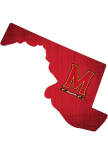 Red Maryland Terrapins State Shape Color Sign