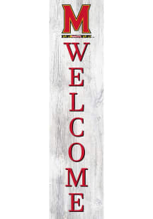 Red Maryland Terrapins 12X48 Welcome Leaner Sign