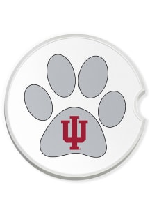 Red Indiana Hoosiers Paw Print Car Coaster