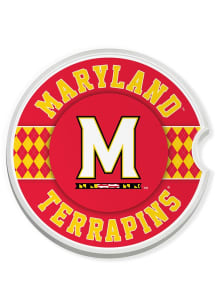 Red Maryland Terrapins Argyle Car Coaster