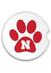 Nebraska Cornhuskers Paw Print Car Coaster - Red