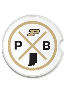 Black Purdue Boilermakers Location Car Coaster