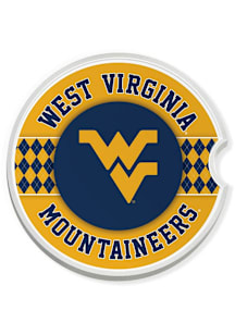 West Virginia Mountaineers Argyle Car Coaster - Gold
