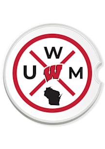 Wisconsin Badgers Location Car Coaster - Red