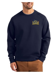 Mens Drexel Dragons Navy Blue Cutter and Buck Roam Crew Sweatshirt