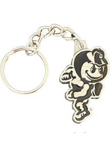 Ohio State Buckeyes Pewter Die Cut Mascot Keychain - Silver