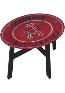 Arkansas Razorbacks Logo Heritage Side Red End Table