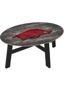 Arkansas Razorbacks Distressed Wood Red Coffee Table
