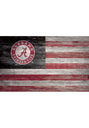 Alabama Crimson Tide Distressed Flag 11x19 Sign